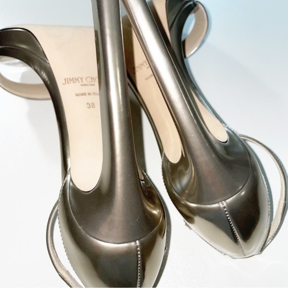 Jimmy Choo Gold Ankle Strap High Heels Size 38 - Picture 7 of 7